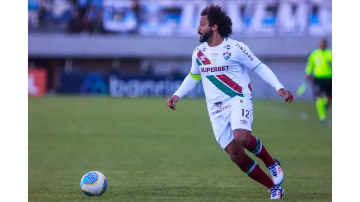 Marcelo jogador do Fluminense durante partida contra o Grêmio. Foto: Luiz Erbes/AGIF