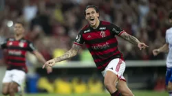 Pedro jogador do Flamengo comemora seu gol durante partida contra o Fortaleza no estadio Maracana pelo campeonato Brasileiro A 2024.