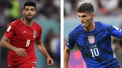 Foto Taremi: Clive Brunskill/Getty Images - Foto Pulisic: Stu Forster/Getty Images - Taremi e Pulisic são os destaques de Irã e Estados Unidos