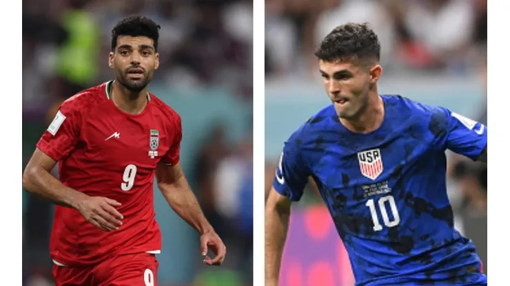 Foto Taremi: Clive Brunskill/Getty Images - Foto Pulisic: Stu Forster/Getty Images - Taremi e Pulisic são os destaques de Irã e Estados Unidos