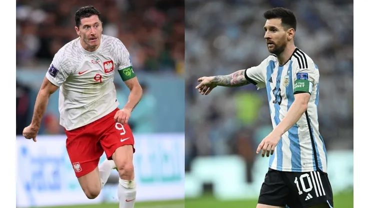 Foto Robert Lewandowski: Laurence Griffiths/Getty Images e Foto Lionel Messi: Stuart Franklin/Getty Images - Tempo Real de Polônia x Argentina