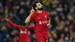 Getty Images. Salah quebra dois recordes em duelo histórico contra o Manchester United