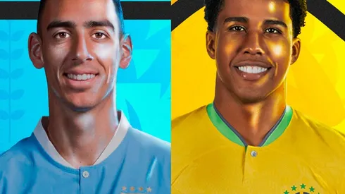 Foto: Reprodução/@somosvascocrvg - Pumita e Andrey Santos foram convocados por Uruguai e Brasil