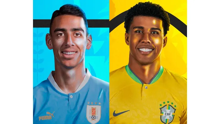 Foto: Reprodução/@somosvascocrvg - Pumita e Andrey Santos foram convocados por Uruguai e Brasil