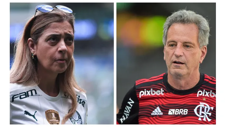 Thiago Ribeiro/AGIF e Ettore Chiereguini/AGIF - Leila e Landim, presidentes do Palmeiras e Flamengo.