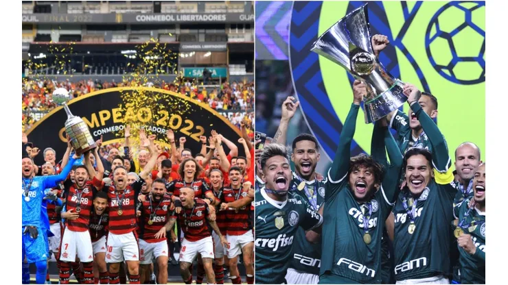 Foto: Ettore Chiereguini/AGIF; Buda Mendes/Getty Images - Flamengo e Palmeiras