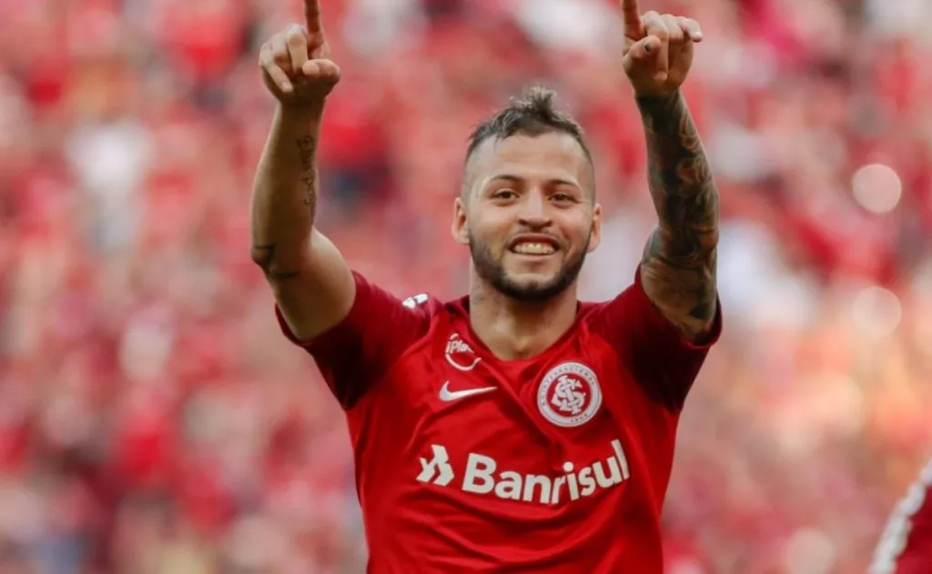 Jeferson Guareze/AGIF – Nico López comemorando gol pelo Internacional