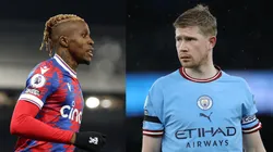 Foto 1: Zaha, atacante do Crystal Palace - Por: Richard Heathcote/Getty Images; Foto 2: De Bruyne, meia do Manchester City - Por: Jan Kruger/Getty Images