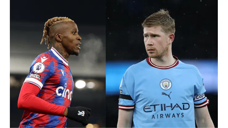 Foto 1: Zaha, atacante do Crystal Palace - Por: Richard Heathcote/Getty Images; Foto 2: De Bruyne, meia do Manchester City - Por: Jan Kruger/Getty Images