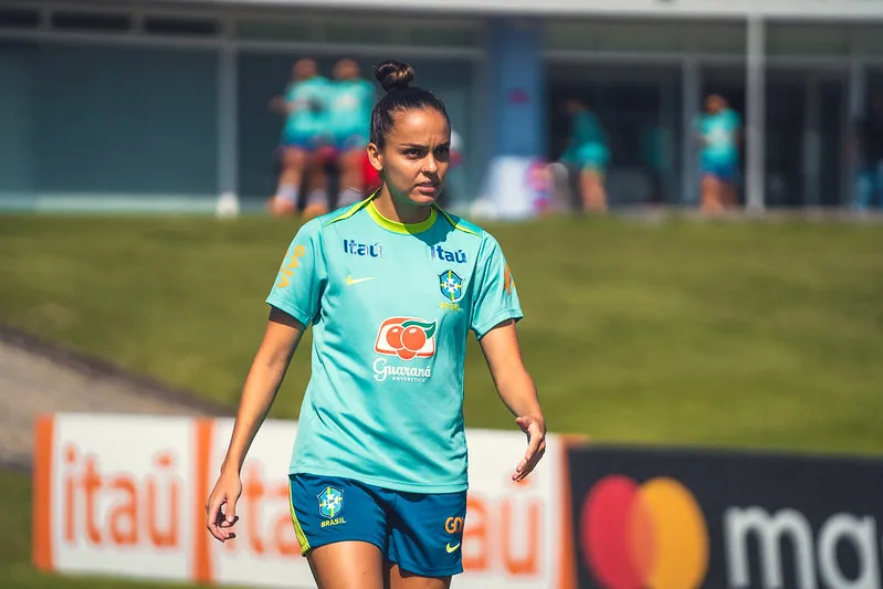 Gabi Portilho em treino da Seleção Brasileira Feminina. Divulgação/Fabio Souza/CBF. 