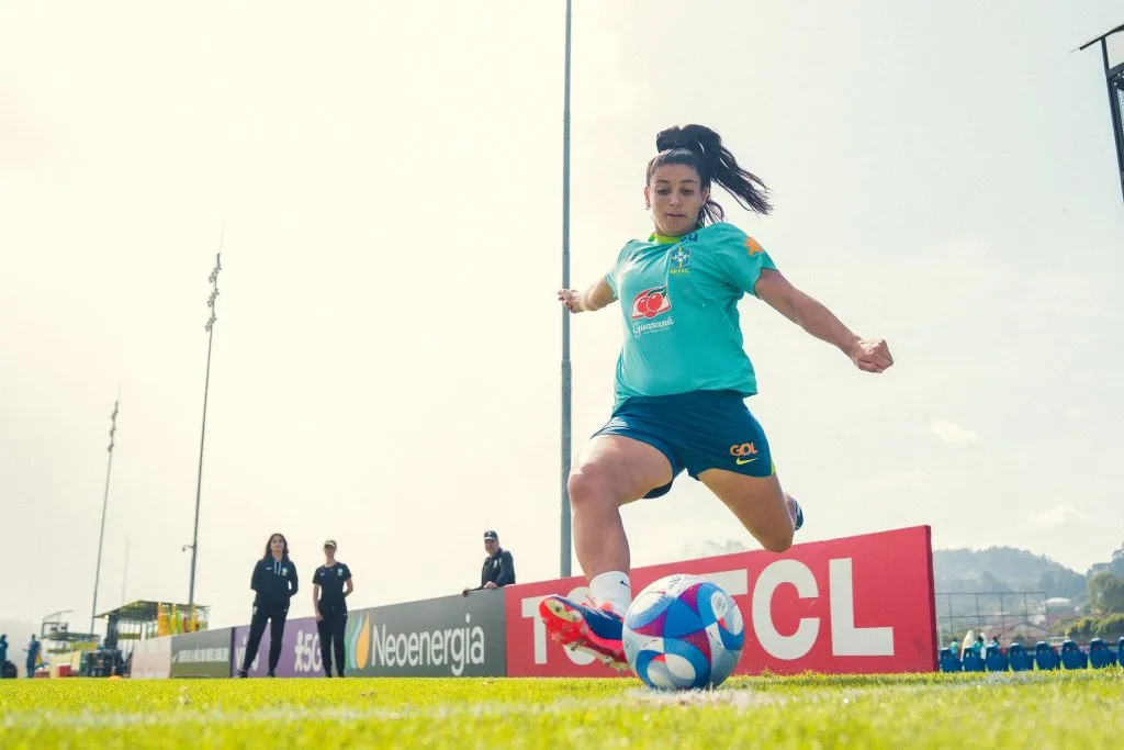 Duda Sampaio em treino da Seleção Brasileira Feminina. Divulgação/Fabio Souza/CBF. 