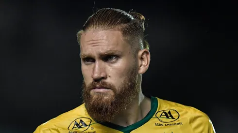 RJ - RIO DE JANEIRO - 12/03/2024 - COPA DO BRASIL 2024, PORTUGUESA X CUIABA - Isidro Pitta jogador do Cuiaba durante partida contra o Portuguesa no estadio Luso Brasileiro pelo campeonato Copa Do Brasil 2024.