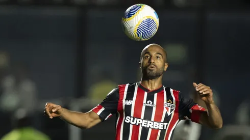 Lucas Moura, jogador do São Paulo, durante partida contra o Vasco no estádio São Januário pelo Brasileirão Série A 2024. Foto: Jorge Rodrigues/AGIF