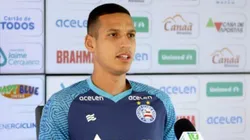 Gabriel Xavier durante coletiva no Bahia. Foto: Reprodução/Bahia EC