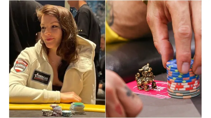 Monica passou por situação inusitada no poker (Fotos: Reprodução instagram oficial Monica Zucowicz @heymonia e Rafael Terra/BSOP)