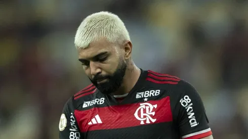 Gabigol, jogador do Flamengo, lamenta durante partida contra o Fortaleza no estádio Maracanã pelo Brasileirão Série A 2024. Foto: Jorge Rodrigues/AGIF