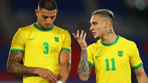 Jogadores no último Jogos Olímpicos que a Seleção Brasileira Masculina participou. (Foto de Francois Nel/Getty Images)