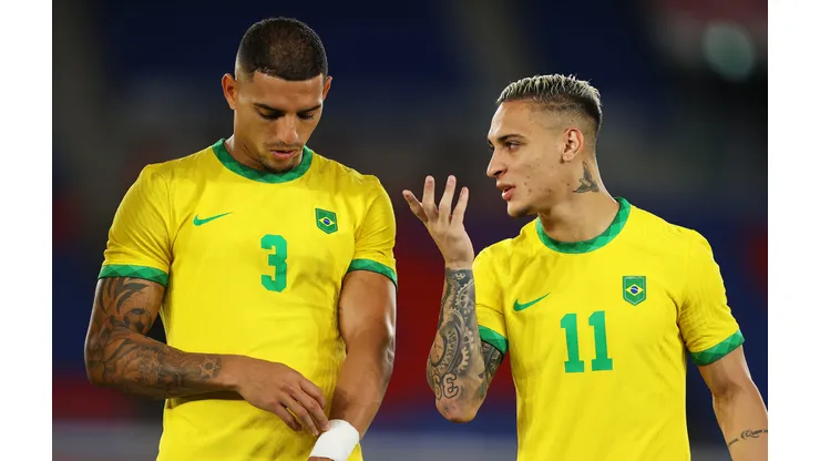 Jogadores no último Jogos Olímpicos que a Seleção Brasileira Masculina participou. (Foto de Francois Nel/Getty Images)