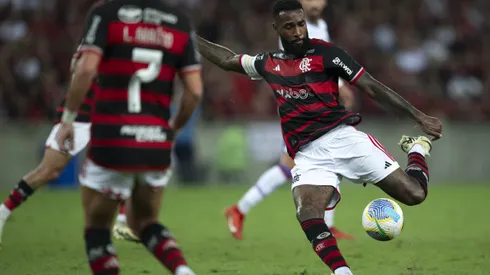 Gerson jogador do Flamengo durante partida. Foto: Jorge Rodrigues/AGIF