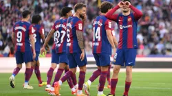 Pedri do Barcelona comemorando gol. (Foto de David Ramos/Getty Images)