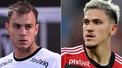 Foto: Thiago Ribeiro/AGIF; Foto: Ettore Chiereguini/AGIF - Roger Guedes do Corinthians e Pedro do Flamengo