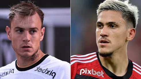 Foto: Thiago Ribeiro/AGIF; Foto: Ettore Chiereguini/AGIF - Roger Guedes do Corinthians e Pedro do Flamengo