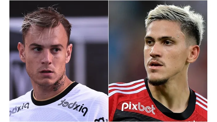 Foto: Thiago Ribeiro/AGIF; Foto: Ettore Chiereguini/AGIF - Roger Guedes do Corinthians e Pedro do Flamengo