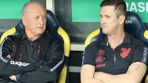 Foto: José Tramontin/Athletico/Divulgação - Felipão e Turra: medalhão analisou o trabalho do atual técnico