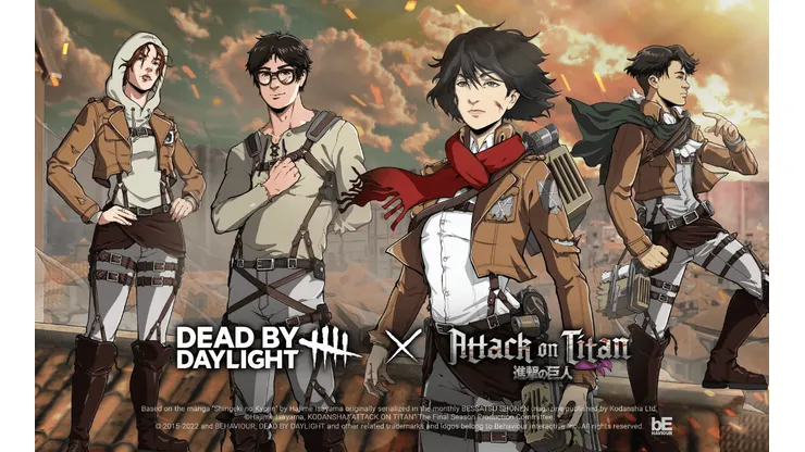 Dead by Daylight revela crossover com Attack on Titan, com skins de titans e do esquadrão