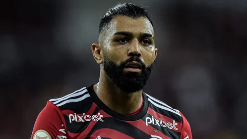 Gabigol durante partida entre Flamengo e Red Bull Bragantino, no Maracanã, pelo Campeonato Brasileiro de 2022, no dia 01/10.