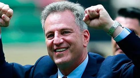 Rodolfo Landim, presidente do Flamengo, durante a final da Copa Libertadores de 2019, contra o River Plate, no Estádio Monumental, no dia 23/11/2019. Foto: Daniel Apuy/Getty Images