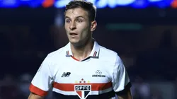Giuliano Galoppo, jogador do São Paulo, durante partida contra o Cuiabá no estádio Morumbi pelo Brasileirão Série A 2024. Foto: Marcello Zambrana/AGIF
