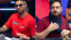 Neville MAteus e Fabiano Kovalski durante mesa final do EPT Barcelona (Fotos: Danny Maxwell/PokerStars)