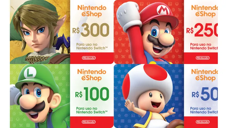 Nintendo anuncia que cartão presente digital da eShop está disponível via PIX e boleto