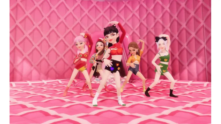 Imagem da apresentação da BLACKPINK e Selena Gomez no ZEPETO