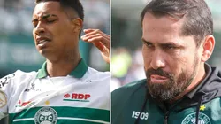 Fotos: Gabriel Machado/AGIF - Alef Manga e Morínigo: atacante foi consolado pelo treinador do Coritiba