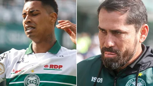 Fotos: Gabriel Machado/AGIF - Alef Manga e Morínigo: atacante foi consolado pelo treinador do Coritiba