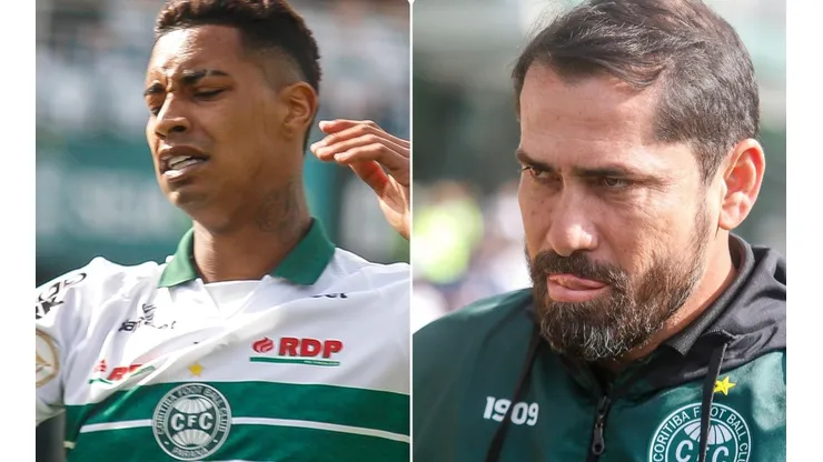 Fotos: Gabriel Machado/AGIF - Alef Manga e Morínigo: atacante foi consolado pelo treinador do Coritiba