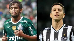 Foto: Marcello Zambrana/AGIF; Foto: Fernando Moreno/AGIF- Scarpa do Palmeiras e Nacho do Atlético-MG