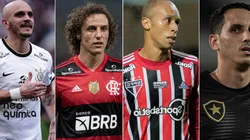 Foto: Robson Mafra/AGIF; Foto: Jorge Rodrigues/AGIF; Foto: Ettore Chiereguini/AGIF - Fábio Santos, David Luiz, Miranda e Gatito