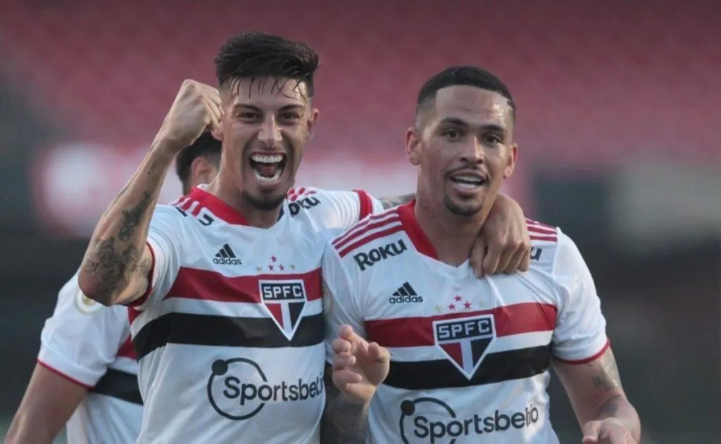 Rigoni e Luciano juntos em 2021. Foto: Divulgação/ SPFC