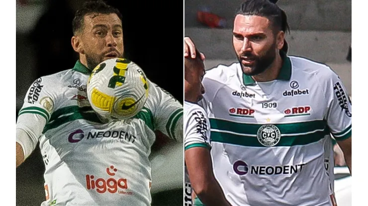 Fotos: Robson Mafra/AGIF e Gabriel Machado/AGIF - Castán e Gamalho: dupla analisou o empate em casa do Coritiba