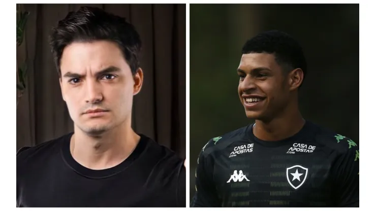 Foto: Montagem de Reprodução/Twitter e Vitor Silva/BFR - Felipe Neto negou que Botafogo tenha sido negado por Luis Henrique em prol do rival