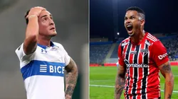 Pool/Getty Images; Marcelo Hernandez/Getty Images - Jogador da Universidad Católica e Luciano do São Paulo