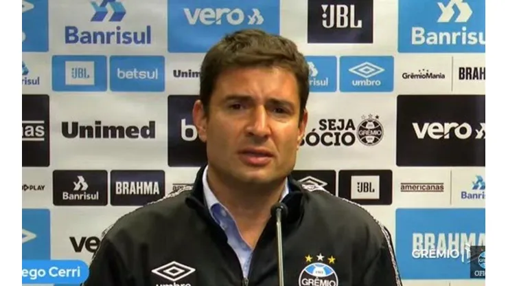 Foto: Reprodução/Grêmio TV/YouTube: Diego Cerri: dirigente foi procurado por agente nos bastidores