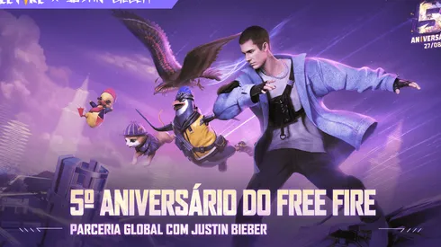 Free Fire anuncia parceria com Justin Bieber para aniversário de 5 anos do jogo