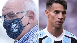 Fotos: Fernando Alves/AGIF e Ettore Chiereguini/AGIF - Bolzan e Ferreira: presidente abriu o jogo sobre futuro do atacante do Grêmio