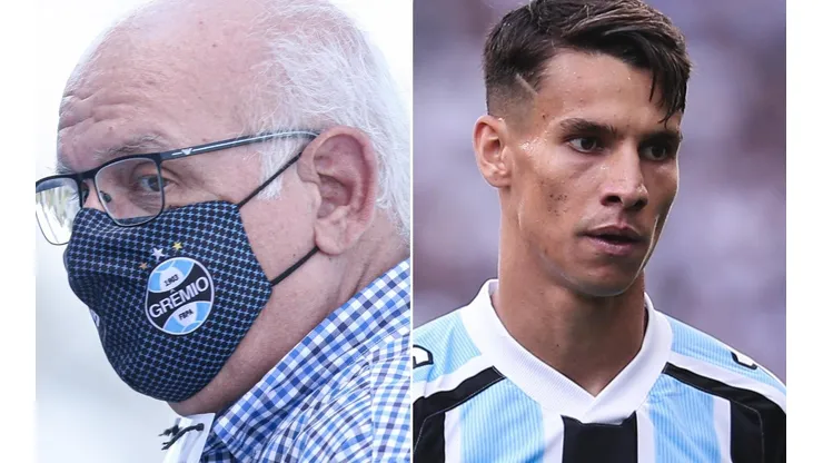 Fotos: Fernando Alves/AGIF e Ettore Chiereguini/AGIF - Bolzan e Ferreira: presidente abriu o jogo sobre futuro do atacante do Grêmio