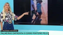 Foto: Reprodução/Band - Renata Fan mostra cena em que Veiga afirma a torcedor que será titular do Palmeiras contra Cerro