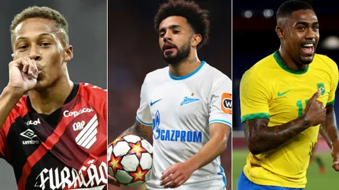 Foto: Athletico; Foto: Clive Rose/Getty Images; Foto: Francois Nel/Getty Images - Vitinho, Claudinho e Malcom